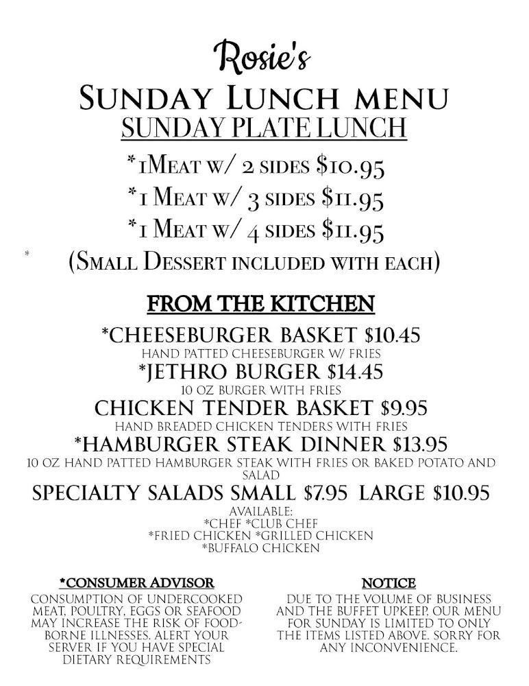 Rosie's Farmhouse Kitchen Menu image 3